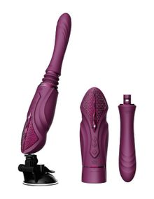 Компактная смарт секс-машина Zalo – Sesh Velvet Purple, 2 насадки, пульт ДУ, кристалл Swarovski sexstyle