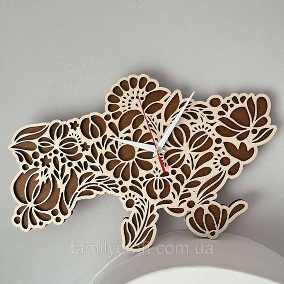 Настінний годинник Карта України з фанери Патріотичний дерев'яний годинник | Зображення 9