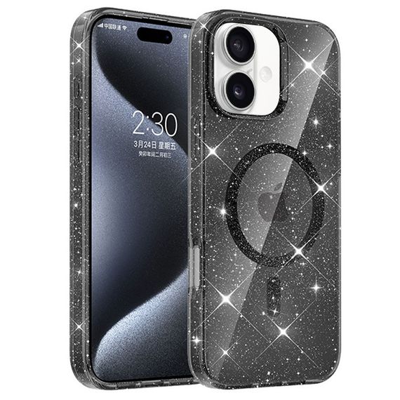 Чохол TPU Eclipse Sparkle (MagFit) для Apple iPhone 16 (6.1") | Зображення 1