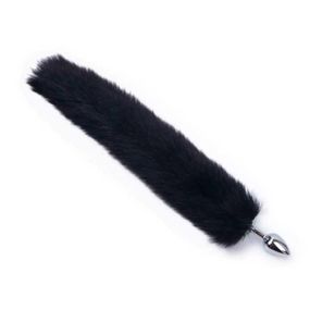 Анальна пробка з лисячим хвостиком - Чорний - Анальні іграшки