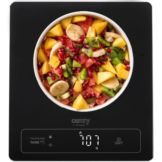 Ваги кухонні Camry CR 3175 black електронні/ 15кг/ г; мл, унція/ USB type C/ автовимкнення/ скло | Зображення 4
