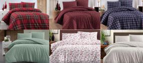 Теплое постельное белье / байковое евро размера фланель 100%-хлопок Турция Cotton Collection