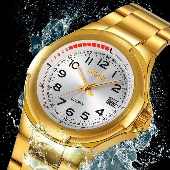 Класичний чоловічий годинник Skmei 9320GDSI Gold-Silver | Зображення 3