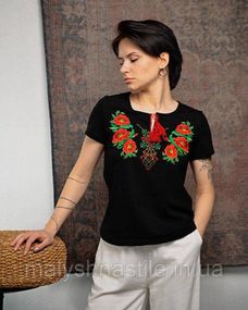 Женская Футболка вышиванка мак  ПП7455