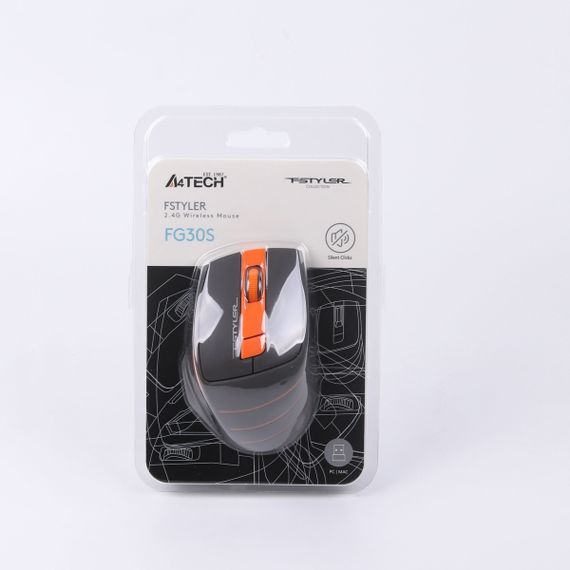 Миша комп'ютерна безпровідна A4Tech Fstyler FG30S Wireless Orange помаранчева | Зображення 7