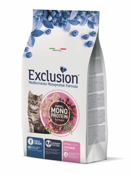 Повнораціонний сухий корм Exclusion Kitten Chicken з м’ясом курки для кошенят всіх порід 0,3 кг