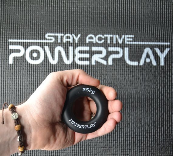Еспандер кистьовий силіконовий PowerPlay PP-4324 Hand Grip Ring Hard 25 кг. Чорний | Зображення 7