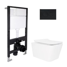 Готове рішення Qtap для ванної кімнати: підвісний унітаз Crow Rimless 520x360x290 + комплект інсталяції Standard (кругла клавіша