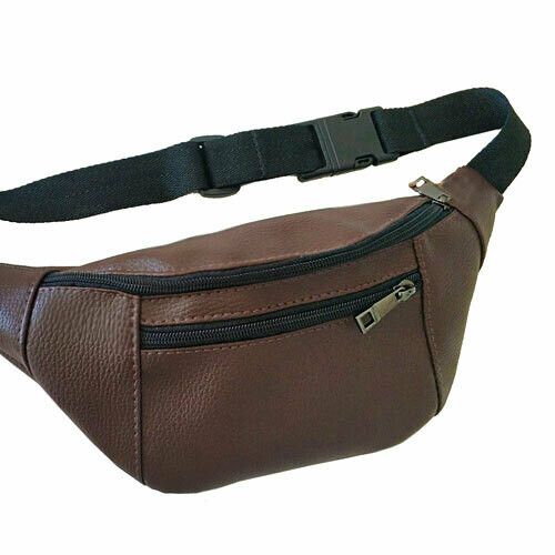 Сумка на пояс BUMBAG из экокожи коричневая (EBB2_TBR)