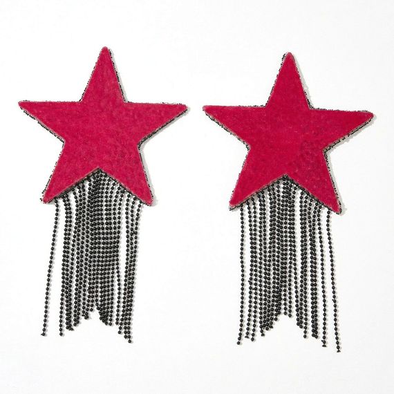 Пестис-зірки з бахромою JSY Nipple Sticker RT236112 Black, стікери | Зображення 1