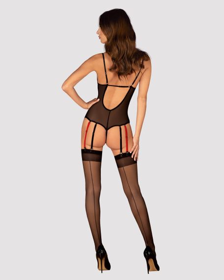 Боді з вирізом Obsessive Glandez otwarte Чорне M/L | Зображення 2