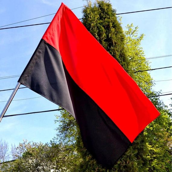 Прапор УПА з нейлону 135х90 см, Червоно-чорний / Український тканинний прапор | Зображення 6