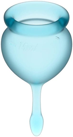 T360906 менструальні чаші Satisfyer Feel good Menstrual Cup light blue, Блакитний | Зображення 1