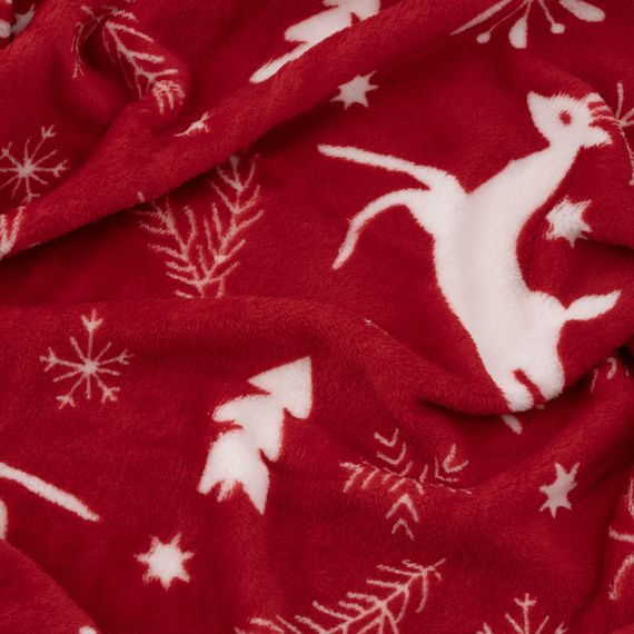 Плед Ardesto Christmas Flannel 160х200см, 100% поліестер, олені, червоний (ART0126PB) | Зображення 3