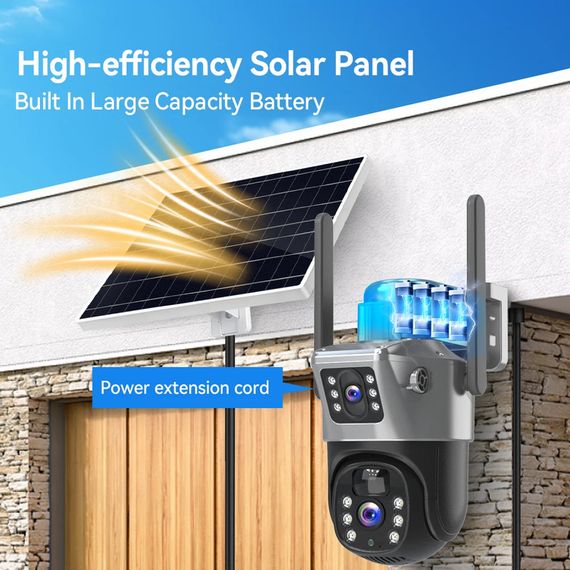 4G Камера відеоспостереження із сонячною панеллю XPRO 1080P (234574494_1819) | Зображення 4