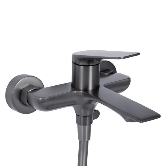 Змішувач для ванни Qtap Vlasta New (з душовим гарнітуром) QTVLA259GMB45643 Gunmetal Black PVD | Зображення 2