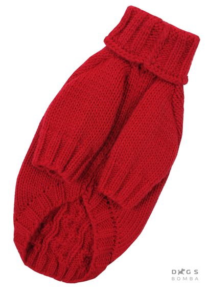 Светр в'язаний Косичка червоний Y-236 | Зображення 2