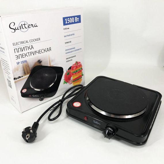 Кухонна електрична плита Suntera SP-1930 черная, Плита електрична потужна, Електро електроплити KZ-62