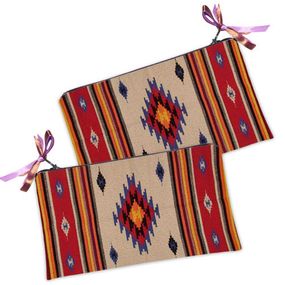 Косметичка жіноча Красно-бежевый узор 20х12 см (K_15M046)