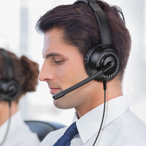 Накладні навушники Hoco W112 Pures (3.5mm/1.8m) Black | Зображення 6