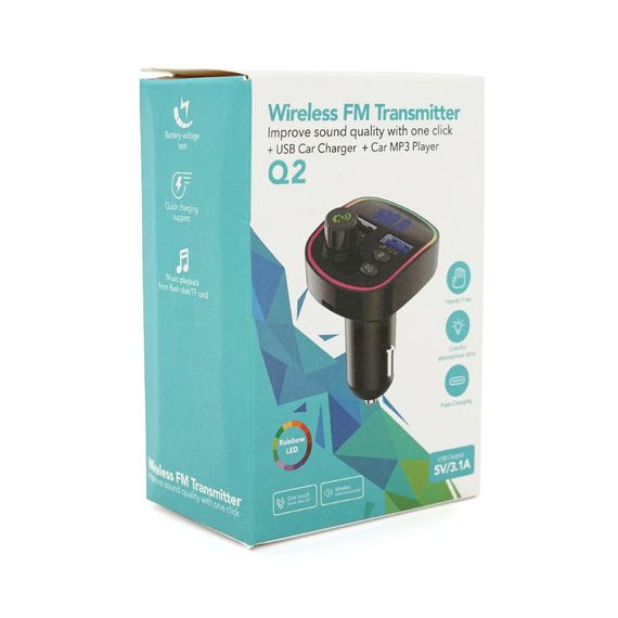 FM модуль Q2 с эквалайзером, 1.5A, FM, USB, TF, 49.5х41х36 | Зображення 1