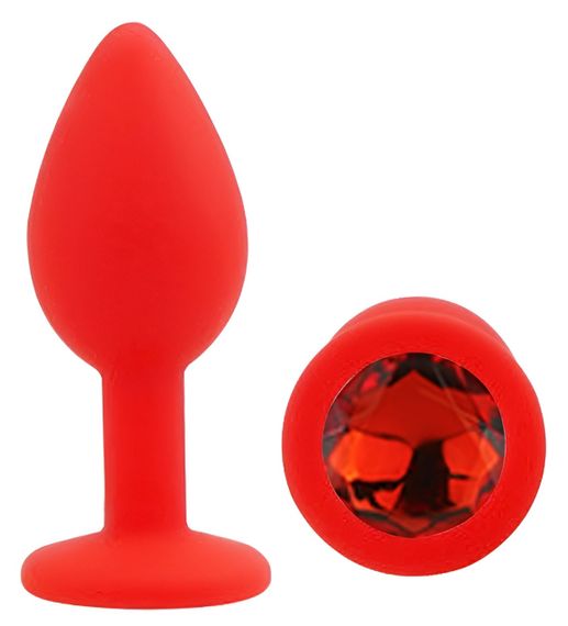 Силіконова анальна пробка EGZO - Silicone Red Round Plug Red, size S Sex Aura | Зображення 1