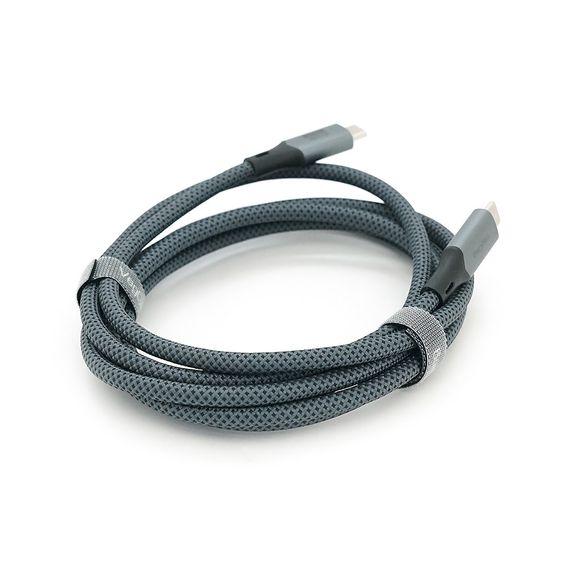 Кабель VEGGIEG V-U410, Type-C(Male) to Type-C(Male) PD cable, 240 Вт, струм 5 А, 40Gbps, Gray, довжина 2м, Box | Зображення 1