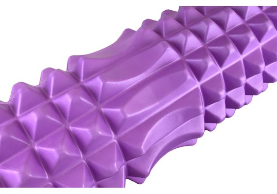 Масажний ролик EasyFit Grid Roller 33 см v.1.2 із заглушками із двох сторін Фіолетовий (EF-2022a-V) | Зображення 2