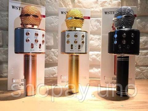 Беспроводной караоке микрофон WS858-1 ∙ Колонка-микрофон ∙ Вluetooth ∙ USB ∙ microSD | Зображення 4