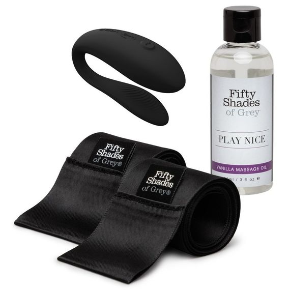 Набір з парним вібратором Sync Lite We-Vibe та Moving As One від Fifty Shades of Grey, чорний Sex Aura | Зображення 1