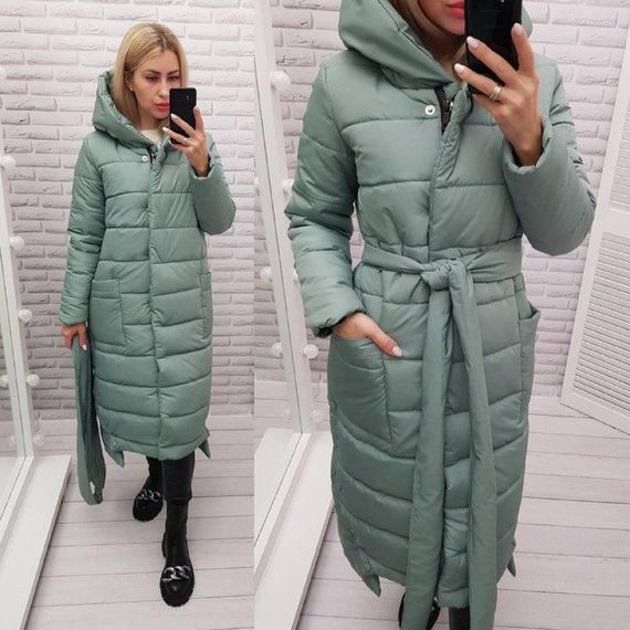 Пуховик арт. А-032 шалфей