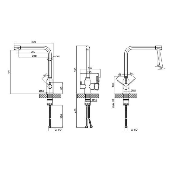 Змішувач для кухні Lidz Aria 020F1 з підключенням для питної води (k35) LDARI020F1NKS34941 Nickel | Зображення 1