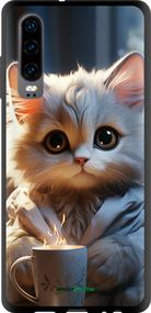 Чохол на Huawei P30 Білий кіт "5646b-1622-2448"