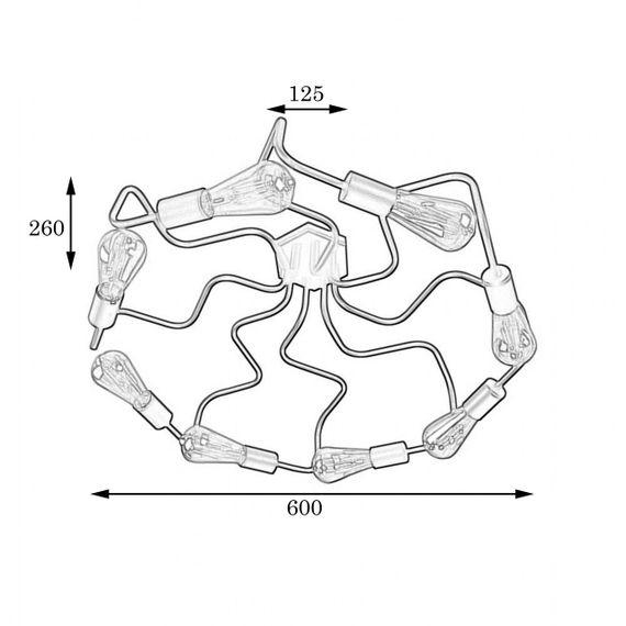 Люстра лофт MSK Electric Laminari на вісім ламп павук NL 5526-8 W | Зображення 2