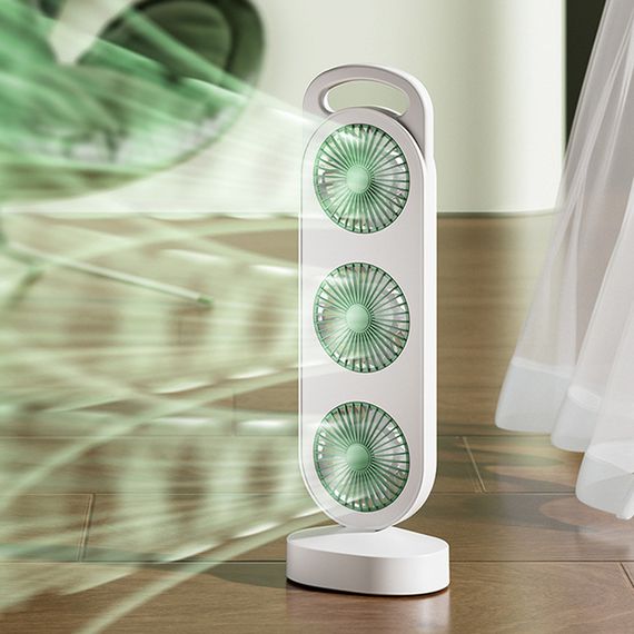 Настільний вентилятор Three Head Fan 1200 mAh Green | Зображення 2