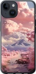 Чохол на iPhone 14 Рожеві хмари із силікону FCh_006670