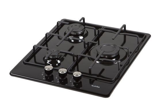 Газова панель 3 конфорки Ventolux HG430-B3 S (BK) чорна емаль | Зображення 3