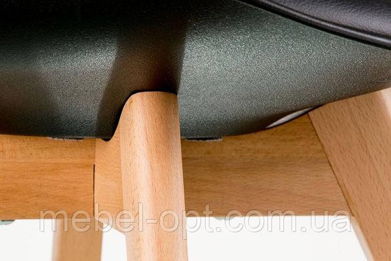 Стул Sedia black DSM Eames Style, черное пластикое сиденье с мягкой подушкой и деревянные буковые ножки | Зображення 7