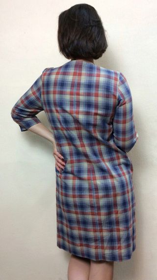 Картате плаття з кишенями П246 | Зображення 3