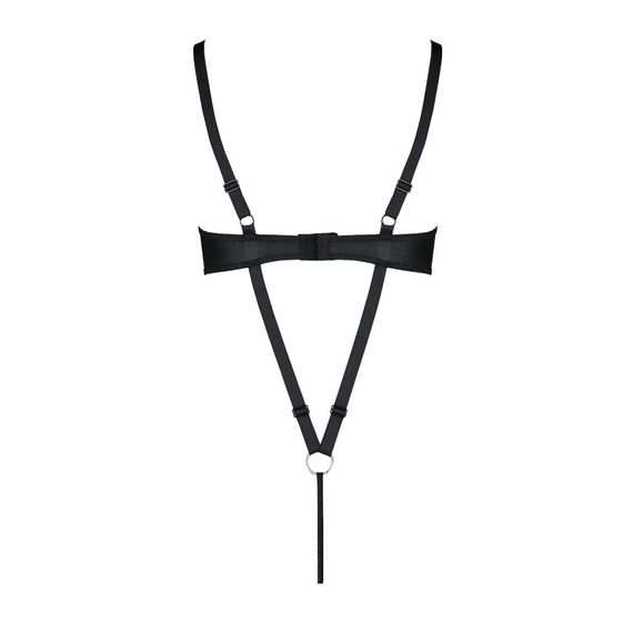 Боді з екошкіри Passion CELINE BODY 4XL/5XL black, з доступом, відкритий | Зображення 3