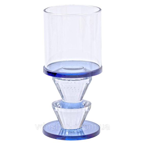 Подсвечник стеклянный 6×13 см на одну свечу подсвечник бокал на ножке декоративный Серый HP-4-20M | Зображення 1