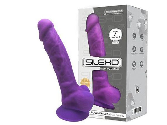 Фалоімітатор SilexD Johnny Purple (MODEL 1 size 7in), двошаровий, силікон+Silexpan, діаметр 3,8 см Sex Aura | Зображення 3