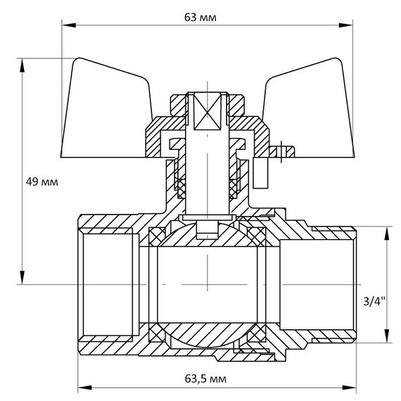 Кран шаровой KOER 3/4" ГШМ (KR.218.W) белый (KR0183) | Зображення 4