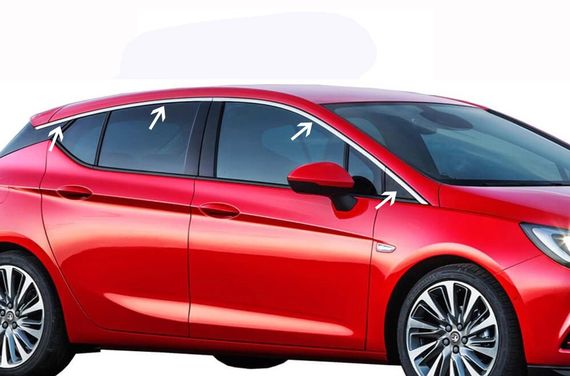 Окантовка вікон (нерж) Верх-2024низ для Opel Astra K 2016-2024 | Зображення 5
