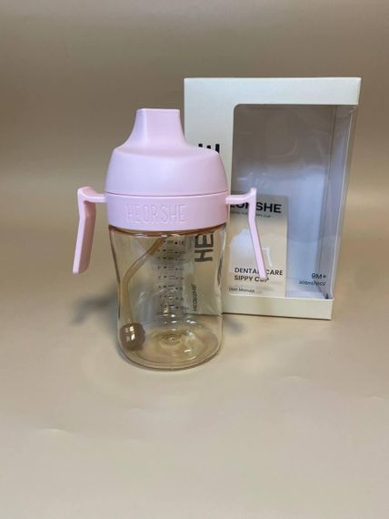 Поїльник дитячий HEORSHE 300 мл Рожевий | Зображення 4