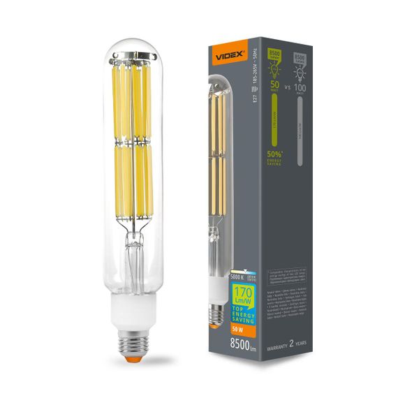 Світлодіодна лампа VIDEX Filament T52F 50W E27 5000K
