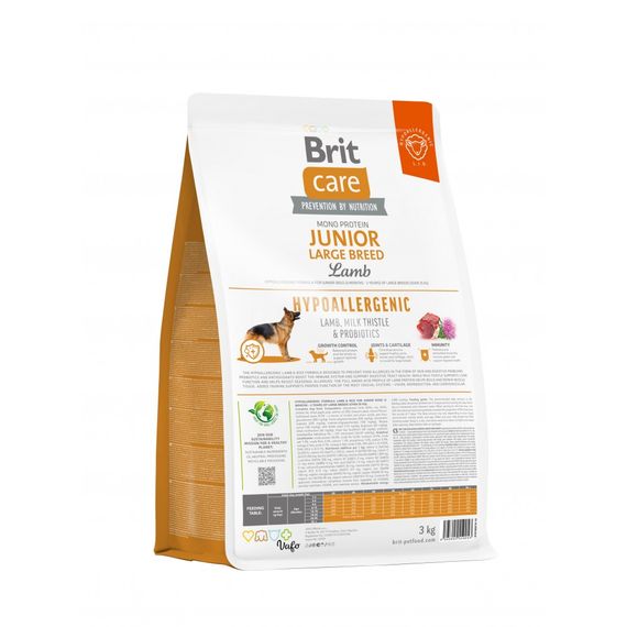 Корм сухий Brit Care Dog Hypoallergenic Junior Large Breed для молодих собах великих порід гіпоалергенний з ягням 3 кг | Зображення 3