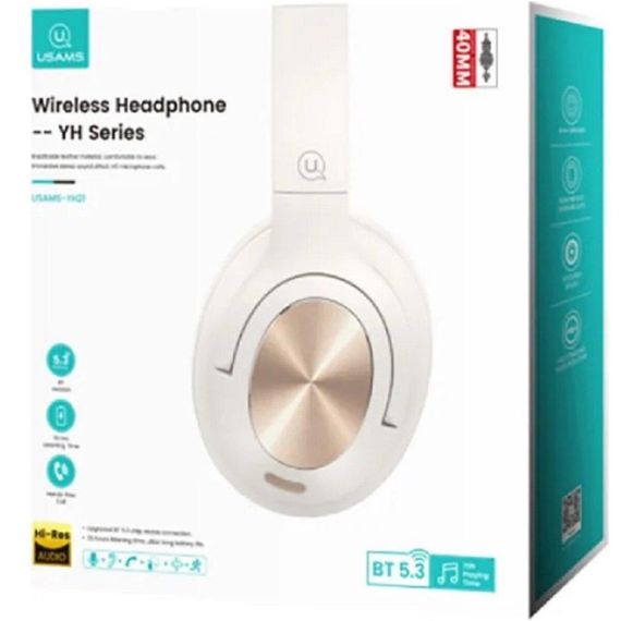 Бездротові навушники USAMS-YH21 Wireless Headphone- YH Series BT5.3 Beige | Зображення 3