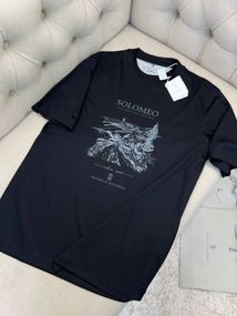 Футболка чоловіча Brunello Cucinelli чорного кольору з принтом Solomeo f715