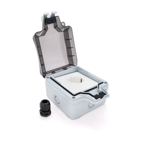 Водонепроникна настінна зовнішня розетка, 16A / 250V, IP66